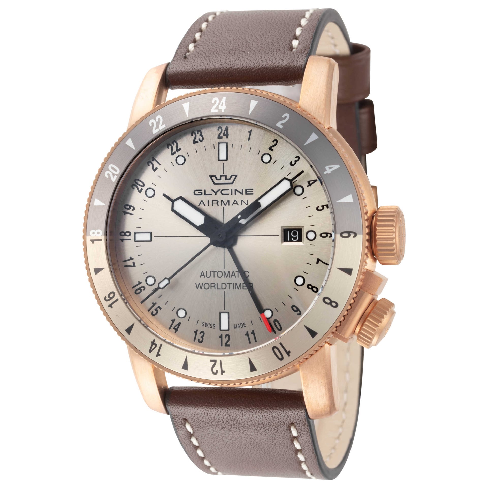 Glycine Airman Contemporary Bronze GMT Men's Watch GL0551
